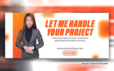 Projet de médias sociaux embauche modèle de conception EPS de bannière d&amp;#39;annonces promotionnelles
