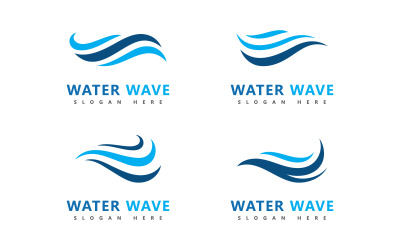 Wellenlogo-Symbol, Vektor-Illustrationsdesign V10