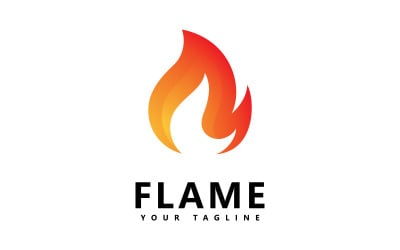 Abstract fire flame logo design V2