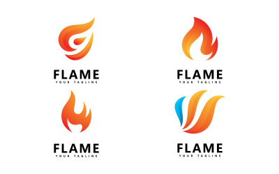 Abstraktes Feuerflammen-Logo-Design V9