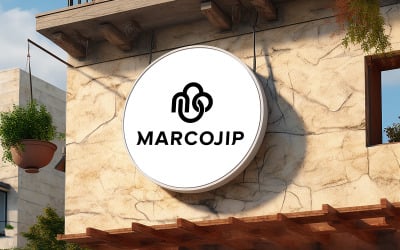 Business sign mock-up outdoors psd