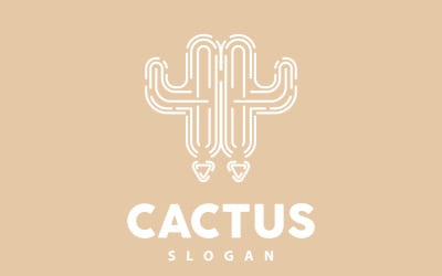 Cactus Logo Desert Green Plant VectorV11