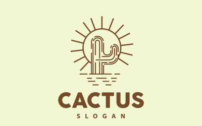Cactus Logo Désert Plante Verte VectorV3