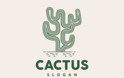 Cactus Logo Woestijn Groene Plant VectorV10