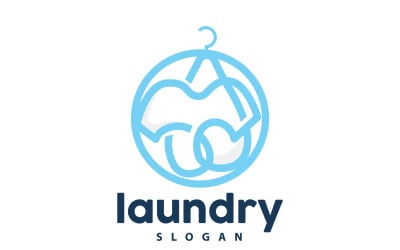 Çamaşırhane Logo Temizleme Yıkama Vektör LaundryV8