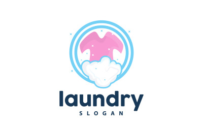 Çamaşırhane Logo Temizleme Yıkama Vektör LaundryV9