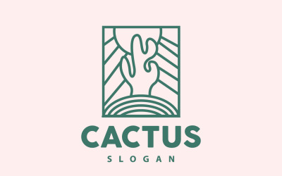 Kaktus-Logo, Wüste, grüne Pflanze, VectorV2