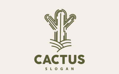 Kaktus-Logo, Wüste, grüne Pflanze, VectorV4