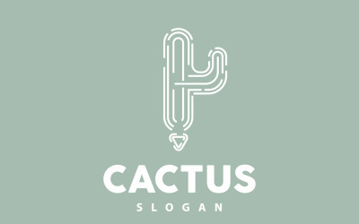 Kaktus-Logo, Wüste, grüne Pflanze, VectorV7
