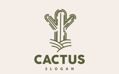 Logo Cactus Planta Verde Desierto VectorV4