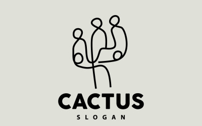 Logo Cactus Plante Verte Du Désert VectorV9