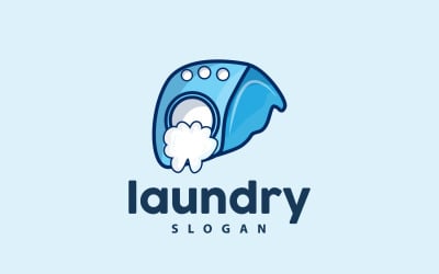Логотип Прачечной Очистка Стиральная Вектор LaundryV6