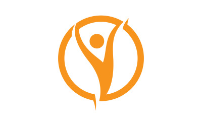 Plantilla de icono de logotipo de cuidado de personas de éxito V7