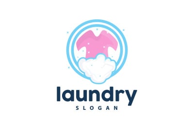Prádelna Logo Čištění Praní Vektor LaundryV9