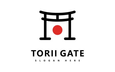 Torii logo icon japanese vector illustration design V2