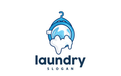Tvättlogotyp Rengöring Tvättvektor LaundryV10