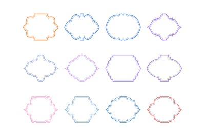 Set di linee doppie con design a cornice islamica 12 - 3