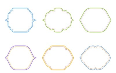 Islamic Frame Design Double Lines Set 6 - 15