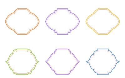 Set di linee doppie con design a cornice islamica 6 - 21