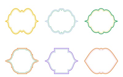 Conjunto de líneas dobles de diseño de marco islámico 6 - 2