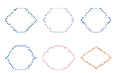 Conjunto de linhas duplas de design de moldura islâmica 6 - 5