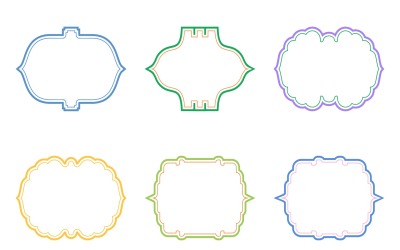 Islamic Frame Design Double Lines Set 6 - 9