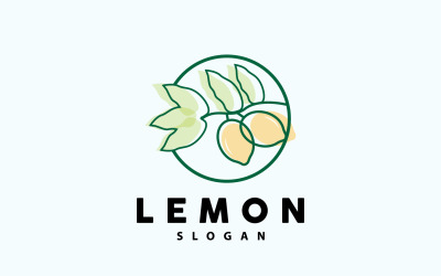 Lemon Logo Čerstvá citronová šťáva IllustrationV20