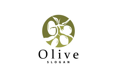 Logo de l&amp;#39;huile d&amp;#39;olive Plante à feuilles d&amp;#39;olivierV46