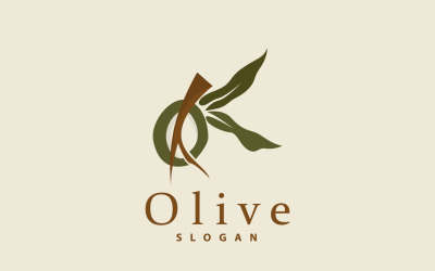Logo de l&amp;#39;huile d&amp;#39;olive Plante à feuilles d&amp;#39;olivierV6