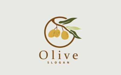 Logo oliwy z oliwek Roślina z liśćmi oliwnymiV42