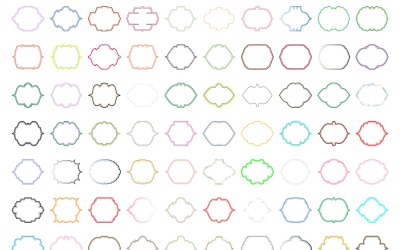 Islamic Frame Design Double Lines Set 100 - 1