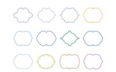 Set di linee doppie con design a cornice islamica 12 - 11