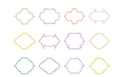 Islamic Frame Design Double Lines Set 12 - 12