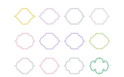 Conjunto de líneas dobles de diseño de marco islámico 12 - 14