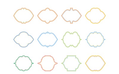 Islamic Frame Design Double Lines Set 12 - 17