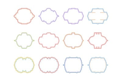 Islamic Frame Design Double Lines Set 12 - 1