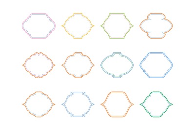 Set di linee doppie con design a cornice islamica 12 - 6