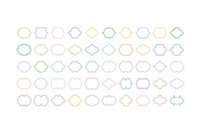 Islamic Frame Design Double Lines Set 50 - 2