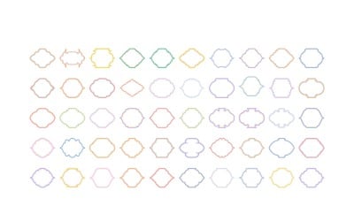 Islamic Frame Design Double Lines Set 50 - 3