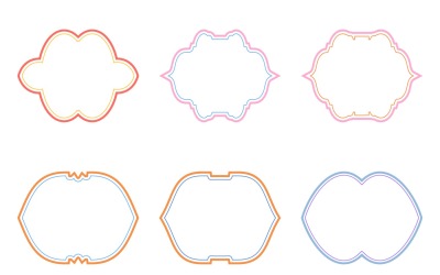 Islamic Frame Design Double Lines Set 6 - 19