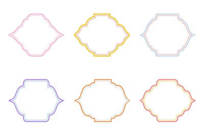 Conjunto de líneas dobles de diseño de marco islámico 6 - 22