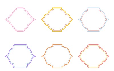Set di linee doppie con design a cornice islamica 6 - 22