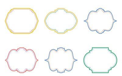 Set di linee doppie con design a cornice islamica 6 - 25