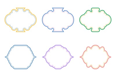 Set di linee doppie con design a cornice islamica 6 - 29
