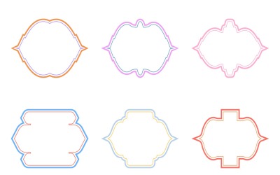 Conjunto de líneas dobles de diseño de marco islámico 6 - 31