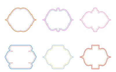 Islamic Frame Design Double Lines Set 6 - 31