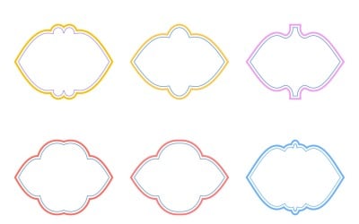 Islamic Frame Design Double Lines Set 6 - 33