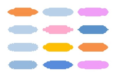 Islamisk etikett och namnram Glyph Set 12 - 16.