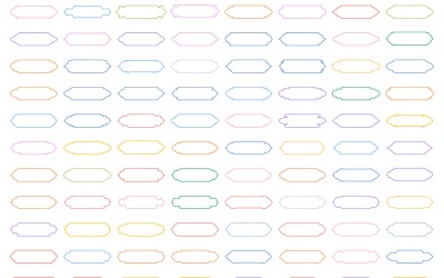 Islamic Label and Name Frame Thin Line Set 100 - 2