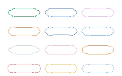 Islamic Label and Name Frame Thin Line Set 12 - 11